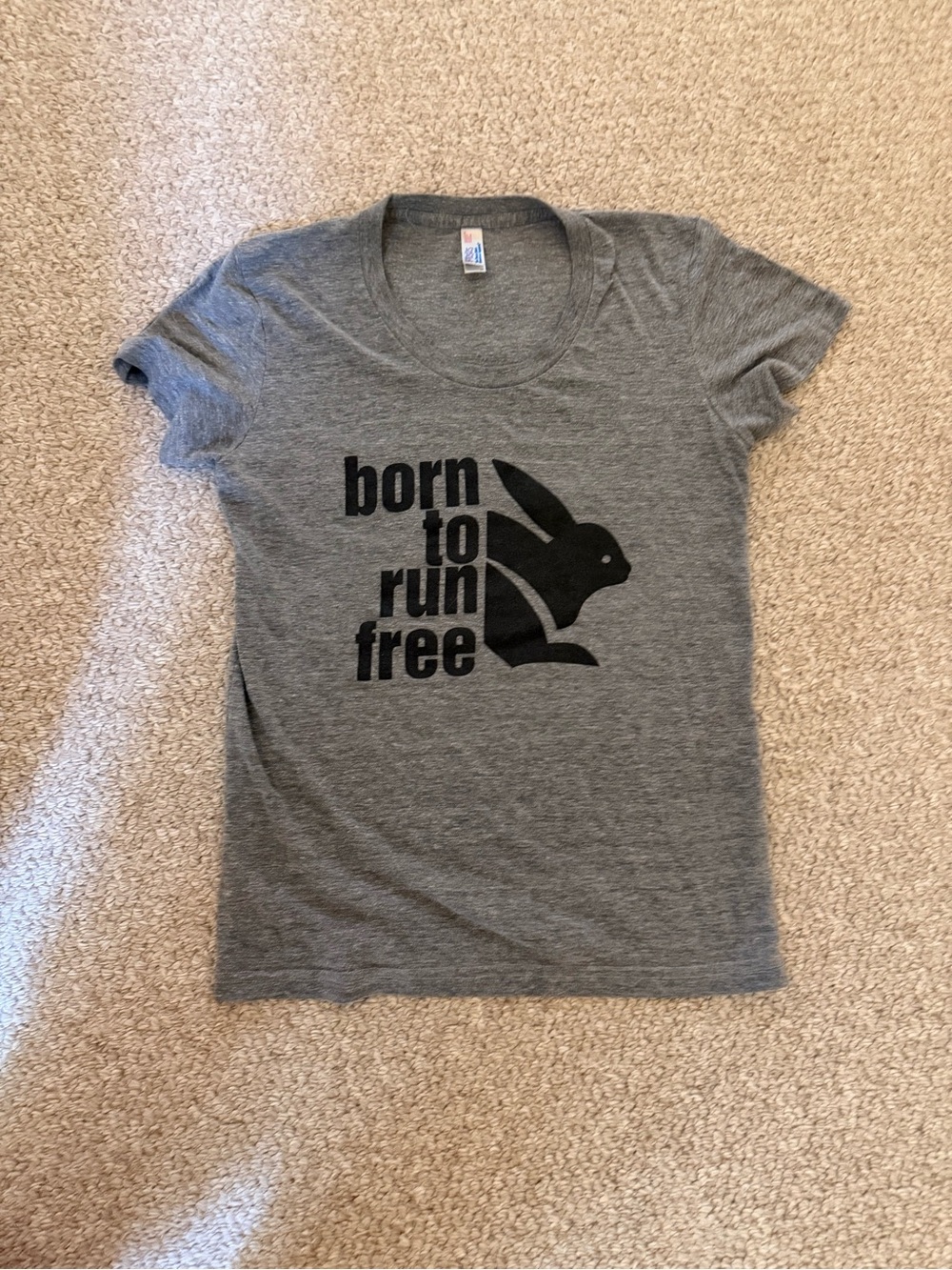 Born to Run Free Gray Graphic Tee - Women